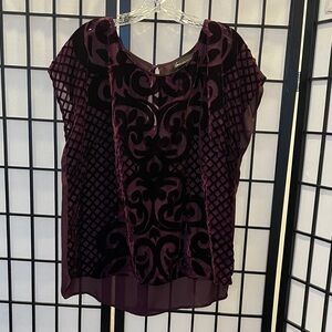 Lane Bryant Deep Purple Velvet Women's Blouse